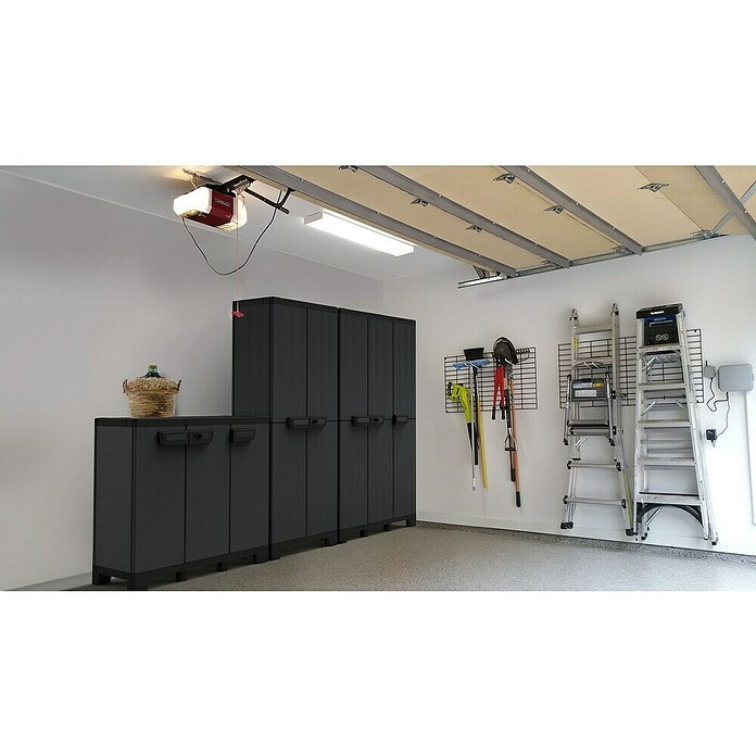 Terry Armario multiusos de plástico  Ardesia (L x An x Al: 39 x 102 x 93,5 cm, Número de puertas: 3 ud., Gris oscuro/Negro) | BAUHAUS