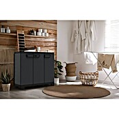 Terry Armario multiusos de plástico  Ardesia (L x An x Al: 39 x 102 x 93,5 cm, Número de puertas: 3 ud., Gris oscuro/Negro) | BAUHAUS