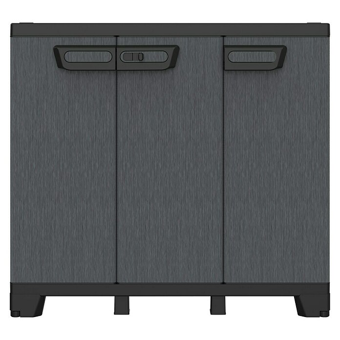 Terry Armario multiusos de plástico  Ardesia (L x An x Al: 39 x 102 x 93,5 cm, Número de puertas: 3 ud., Gris oscuro/Negro) | BAUHAUS