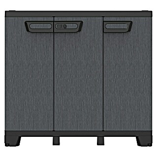 Terry Armario multiusos de plástico  Ardesia (L x An x Al: 39 x 102 x 93,5 cm, Número de puertas: 3 ud., Gris oscuro/Negro)