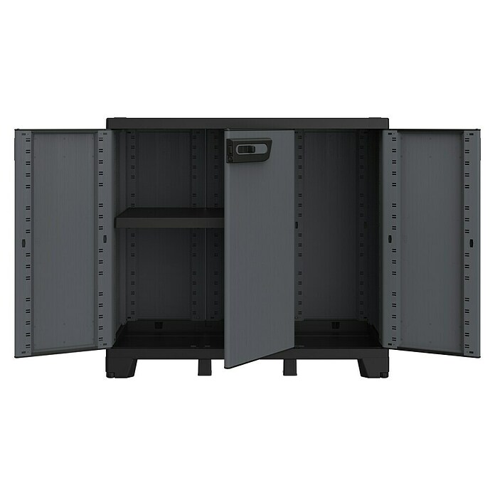 Terry Armario multiusos de plástico  Ardesia (L x An x Al: 39 x 102 x 93,5 cm, Número de puertas: 3 ud., Gris oscuro/Negro) | BAUHAUS