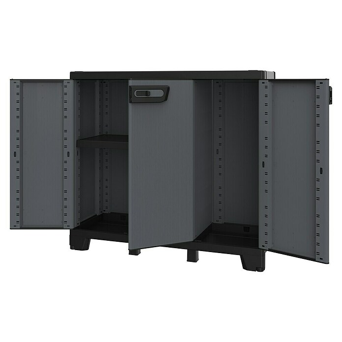 Terry Armario multiusos de plástico  Ardesia (L x An x Al: 39 x 102 x 93,5 cm, Número de puertas: 3 ud., Gris oscuro/Negro) | BAUHAUS