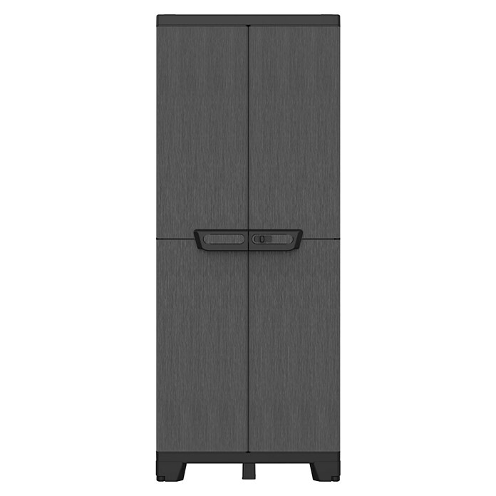 Terry Armario multiusos de plástico  Ardesia (L x An x Al: 39 x 68 x 172 cm, Número de puertas: 2 ud., Gris oscuro/Negro) | BAUHAUS