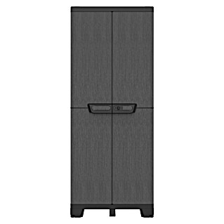 Terry Armario multiusos de plástico  Ardesia (L x An x Al: 39 x 68 x 172 cm, Número de puertas: 2 ud., Gris oscuro/Negro)