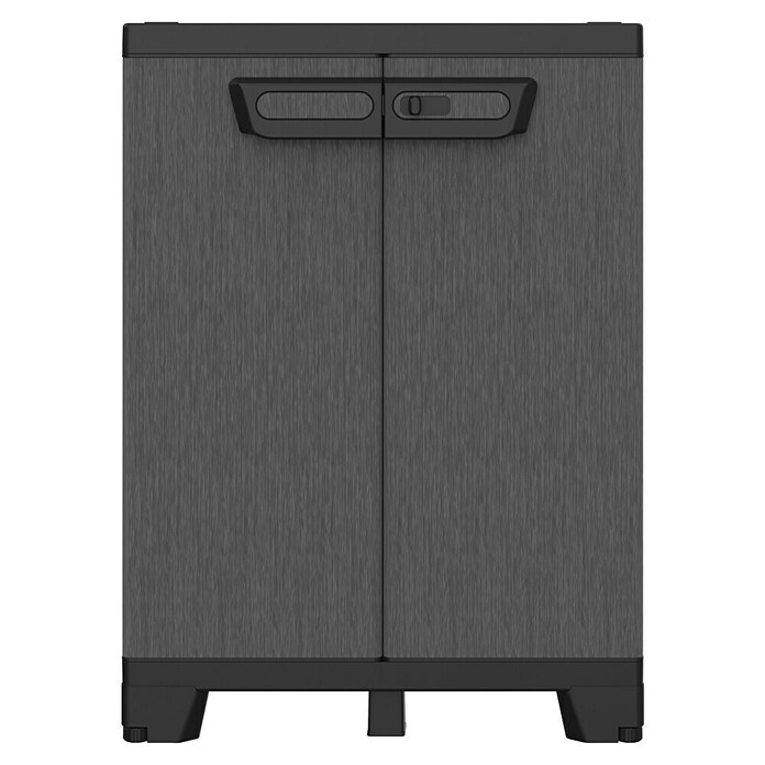 Terry Armario multiusos de plástico  Ardesia (L x An x Al: 39 x 68 x 93,5 cm, Número de puertas: 2 ud., Gris oscuro/Negro) | BAUHAUS