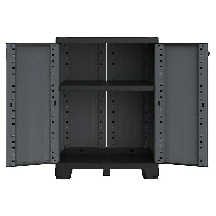 Terry Armario multiusos de plástico  Ardesia (L x An x Al: 39 x 68 x 93,5 cm, Número de puertas: 2 ud., Gris oscuro/Negro) | BAUHAUS
