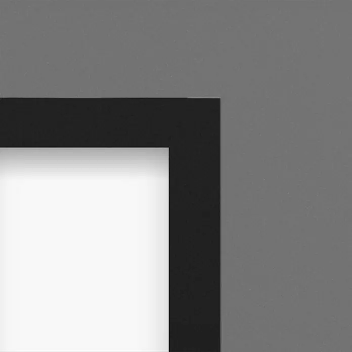 Splendoor Haustür Thermodoor PLUS SP50 Black Design - 110 x 210 cm, DIN Anschlag: Links, Anthrazitgrau Feinstruktur/Tiefschwarz - Ein Rahmen in Grau und Schwarz um ein weißes Feld, ideal zum Präsentieren von Bildern oder Dokumenten mit sauberer Ästhetik und modernem Design.