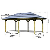 Karibu Pavillon Kirn (L x B: 517,5 x 264,5 cm, Anthrazit)