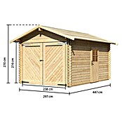 Karibu Blockbohlengarage (Holz, 12 m², Wandstärke: 28 mm)