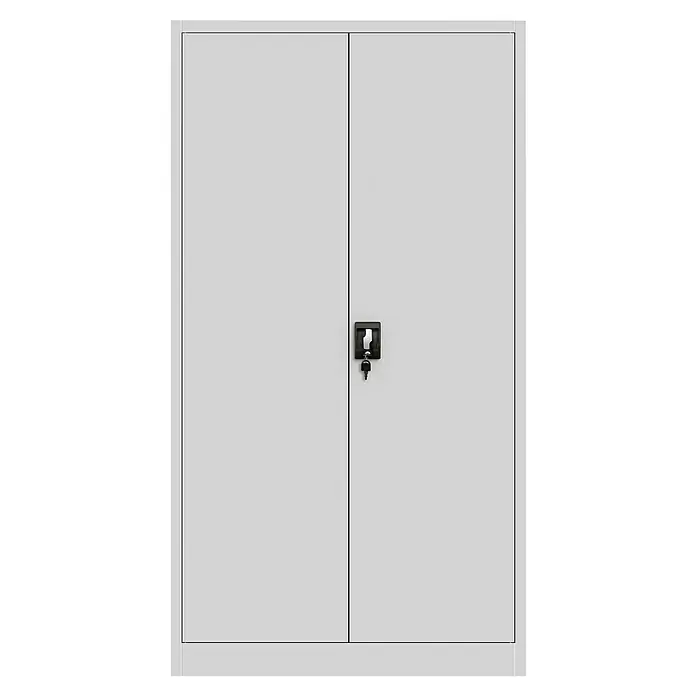 Jan Nowak Aktenschrank Tomasz - B x T x H: 90 x 45 x 185 cm, Grau - Grauer abschließbarer Metallschrank mit zwei Türen für Büro oder Werkstatt. Der Metallschrank bietet Stauraum und Sicherheit.
