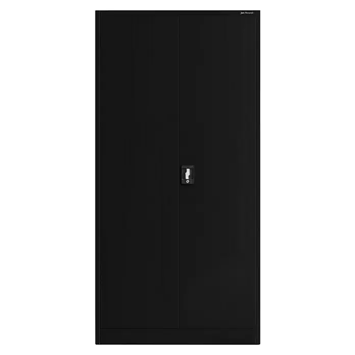 Jan Nowak Werkzeugschrank Bruno - H x B x T: 185 x 92 x 50 cm, Schwarz - Schwarzer Jan Nowak Metallschrank für Büro oder Werkstatt, abschließbar mit zwei Türen, für sichere Aufbewahrung.