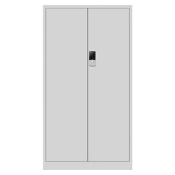 Jan Nowak Aktenschrank Daniel - B x T x H: 90 x 40 x 185 cm, Grau - Grauer Aktenschrank mit zwei Türen und digitalem Schloss für die sichere Aufbewahrung wichtiger Dokumente. Robuster Stahlschrank für Büro oder Archiv.