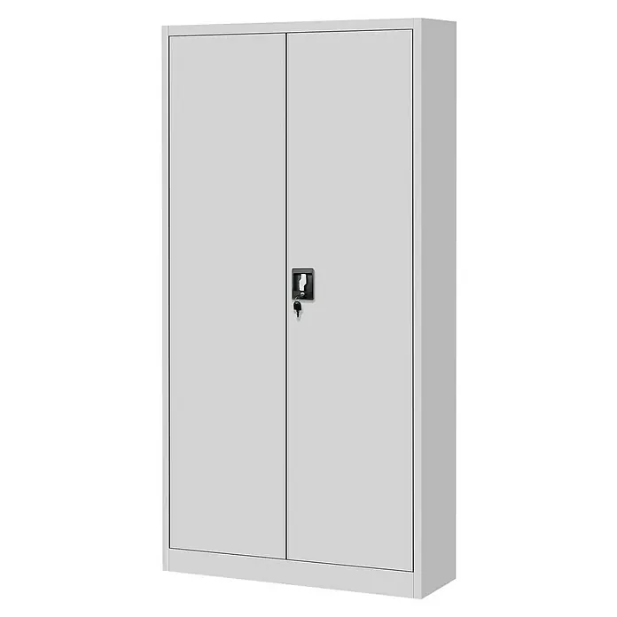 Jan Nowak Aktenschrank Tomasz - B x T x H: 90 x 45 x 185 cm, Grau - Stahlschrank mit zwei Türen und einem Schloss zur sicheren Aufbewahrung von Dokumenten und Gegenständen. Der Schrank ist robust und langlebig.