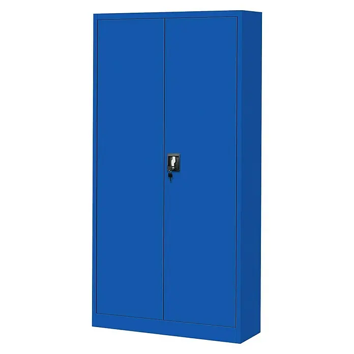 Jan Nowak Werkzeugschrank Darek - H x B x T: 185 x 92 x 50 cm, Blau - Blau lackierter Metallschrank mit zwei Türen und Schloss. Ideal für Büro oder Werkstatt zur sicheren Aufbewahrung.