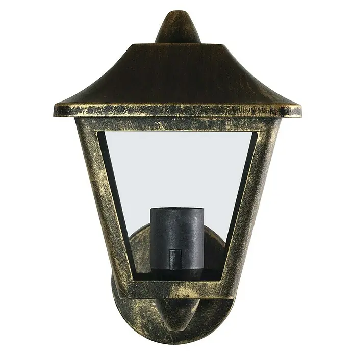 Osram Endura Classic Außenwandleuchte Tradition Up - Stehend, 23 x 17 x 26 cm, Schwarz/Gold, IP44 - Antike Außenwandleuchte mit goldener Patina und einem klassischen, robusten Design für den Außenbereich.