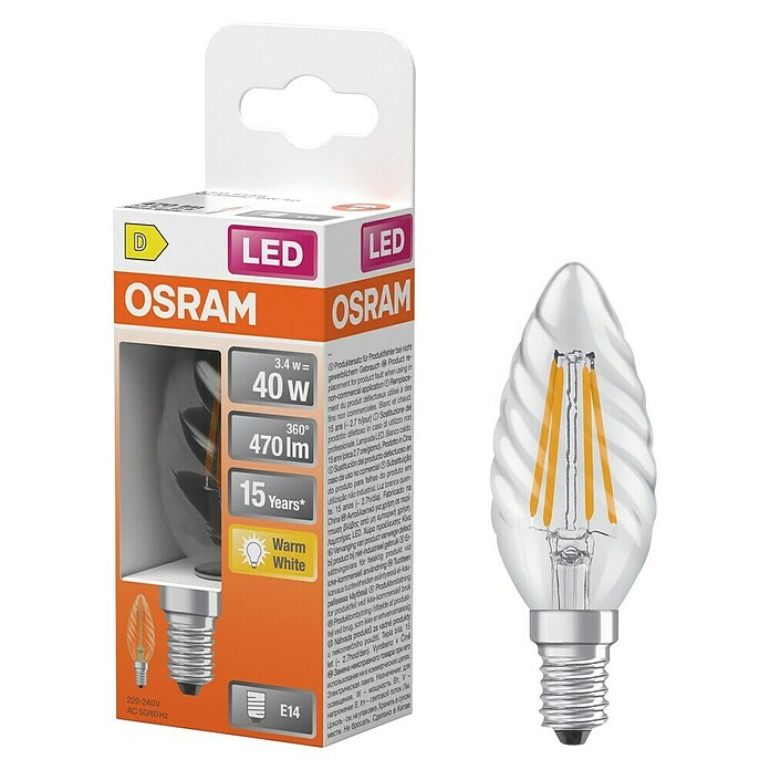 Osram Ledlichtbron BW40 827 (E14, 3,4 W, 470 lm) | BAUHAUS