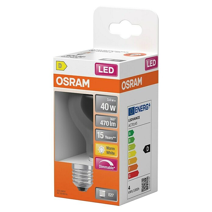Osram Ledlichtbron LED Superstar Classic A 40 Filament 827 (E27, 3,4 W, 470 lm) | BAUHAUS