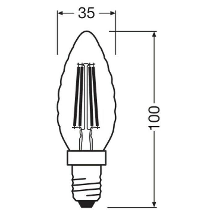 Osram Ledlichtbron BW40 827 (E14, 3,4 W, 470 lm) | BAUHAUS