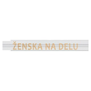 Heka Zložljivi meter (Dolžina: 2 m, Bela, Natis: ŽENSKA NA DELU)