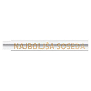 Heka Zložljivi meter (Dolžina: 2 m, Bela, Natis: NAJBOLJŠA SOSEDA)