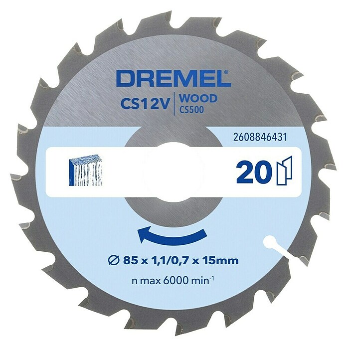 Dremel Disco de sierra Blueprint (Diámetro hoja de sierra: 85 mm, Orificio: 15 mm, Madera) | BAUHAUS