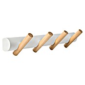 Perchero (Largo: 400 mm, Número de ganchos: 4 ud., Blanco/Haya) | BAUHAUS