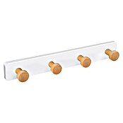 Nesu Perchero 9062 (L x An x Al: 41 x 6 x 5,5 cm, Número de ganchos: 4 ud., Blanco/Haya) | BAUHAUS