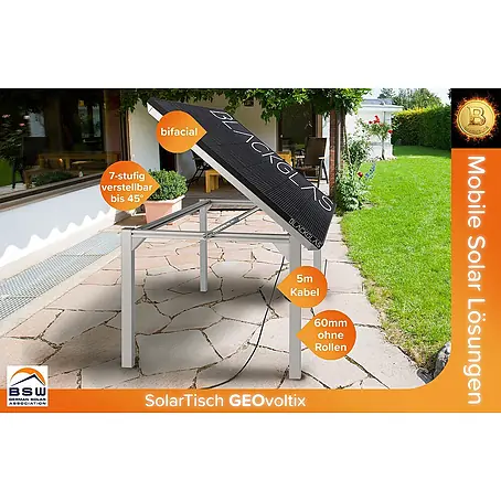 Blackglas  Solar-Tischkraftwerk Geo Voltix - 0% MwSt. gem. § 12 Abs. 3 UStG