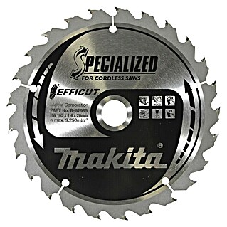 Makita Kreissägeblatt Efficut (165 mm, Bohrung: 20 mm, Anzahl Zähne: 25 Stk.)