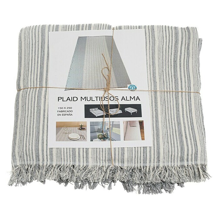 Plaid Multiusos Raya Alma (An x Al: 150 x 250 cm, Gris claro) | BAUHAUS