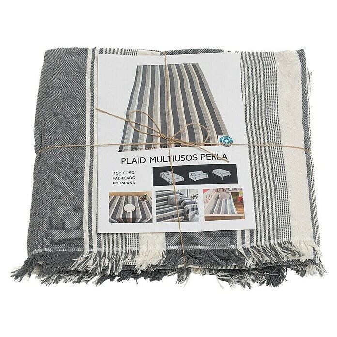 Plaid Multiusos Multirayas (An x Al: 150 x 250 cm, Gris) | BAUHAUS