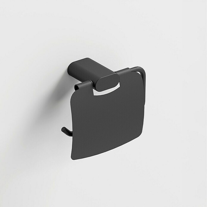Camargue Portarrollos Mont Valier (Con tapa, Negro) | BAUHAUS