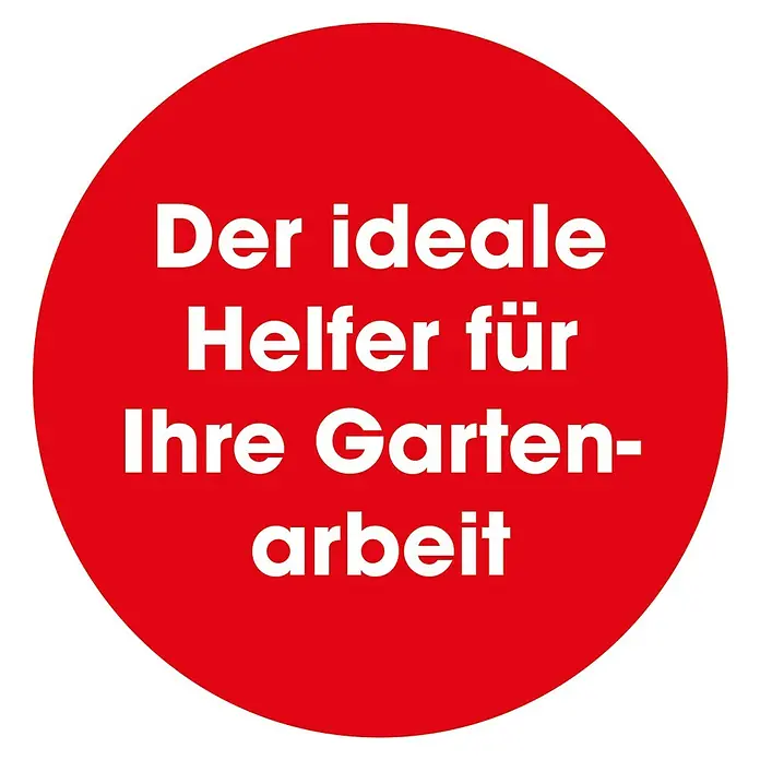 Easymaxx Multifunktionsspaten + Wurzelsäge - 114 cm, Stahl - Roter Kreis mit weißem Text "Der ideale Helfer für Ihre Gartenarbeit".
