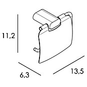 Camargue Portarrollos Mont Valier (Con tapa, Negro) | BAUHAUS