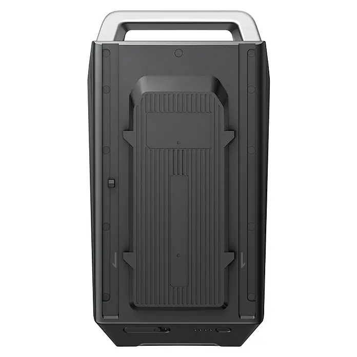 EcoFlow Ersatz-Akku Wave 3 - L x B x H: 111 x 516 x 281 mm - Schwarzer tragbarer Generator mit silbernem Griff und gerippter Textur für robuste Leistung und einfachen Transport.\n