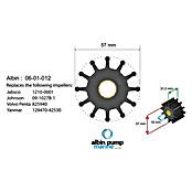 Albin Pump Impeller PN 06-01-012 (Ø x L: 57 x 31,5 mm, Wellendurchmesser: 16 mm)