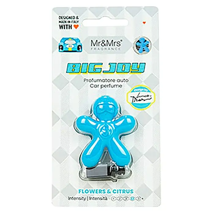 Mr & Mrs Fragrance Ambientador de coche Big Joy - Light Blue, Azul, 50 días - Ambientador para coche Big Joy con aroma a flores y cítricos diseñado por Mr&Mrs Fragrance para una experiencia agradable.