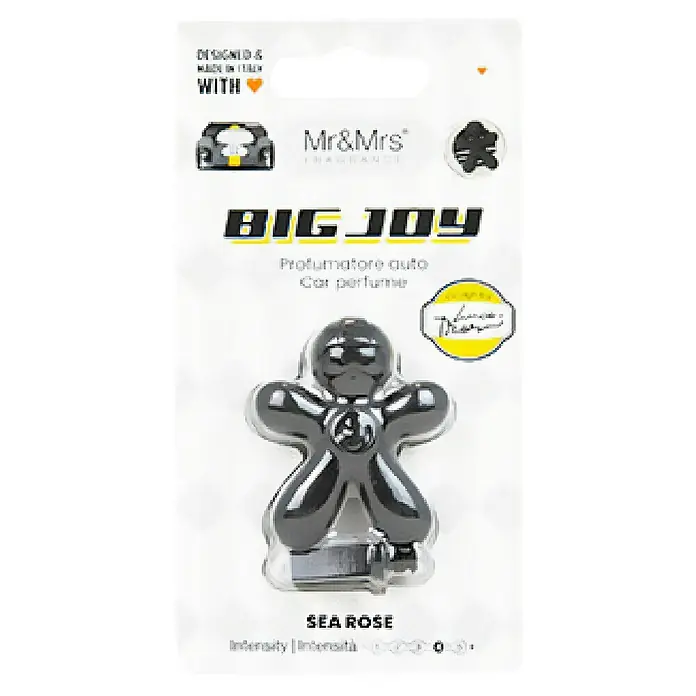 Mr & Mrs Fragrance Ambientador de coche Big Joy - Black Sea, Negro, 50 días - Ambientador para coche "Big Joy Sea Rose" de Mr&Mrs Fragrance, con una elegante figura negra para un ambiente perfumado en tu coche.