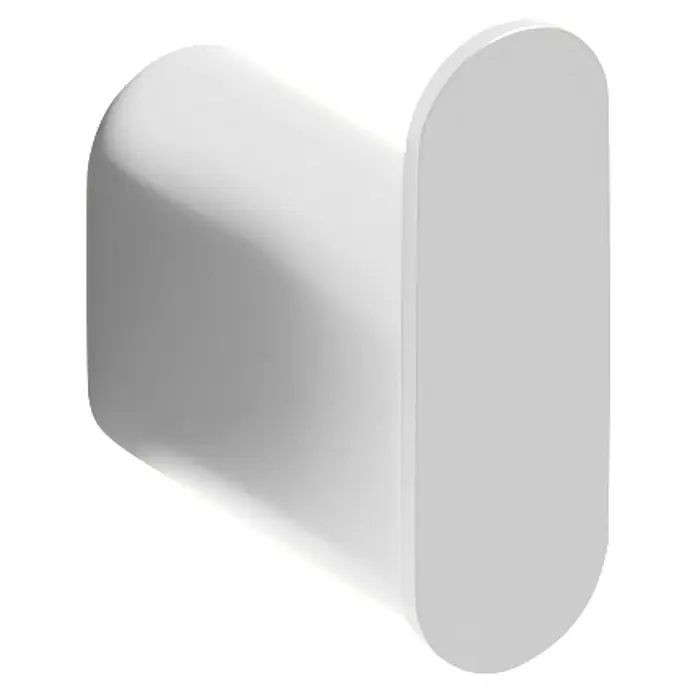 Camargue Mont Valier Toallero de gancho - 1 ud., Cromo - Moderno gancho de pared blanco. Ideal para baño o recibidor, diseño minimalista.