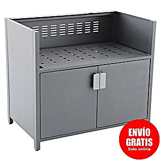 Sunfun Cocina exterior con estantería Kendra (Antracita, An x Pr x Al: 100 x 60 x 88 cm, Aluminio)