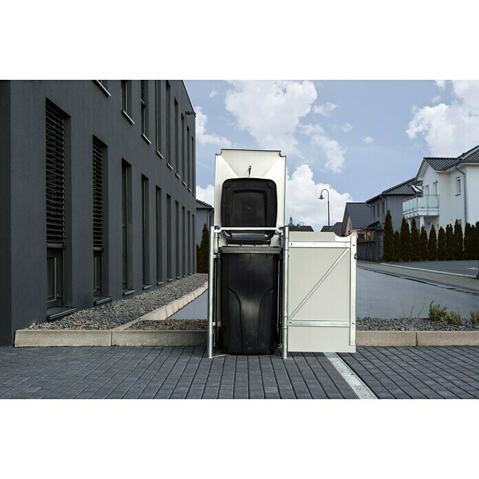 Hide Mülltonnenbox (80,7 x 69,7 x 115,2 cm, Passend für: 1 Mülltonne 180 - 240 l, Kunststoff, Schwarz)