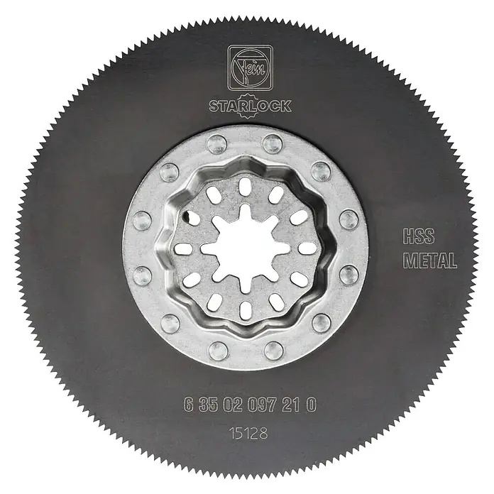 Fein Starlock HSS-Sägeblatt - Durchmesser: 85 mm, 1 Stk. - Bild einer FEIN Starlock HSS Metallsägeblatt, ideal für präzise Schnitte in Metall. Robuste Ausführung für den professionellen Einsatz.