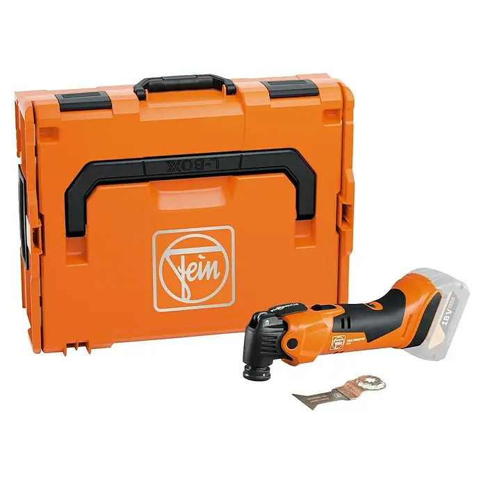 Fein AMPShare 18V Akku-Multifunktionswerkzeug MultiMaster AMM500 PLUS AS - 18 V, Ohne Akku, Leerlaufschwingzahl: 11.000 /min - 18.500 /min - FEIN Akku-Multimaster im L-BOXX Koffer mit Zubehör. Das oszillierende Multifunktionswerkzeug für Ausbau und Renovierung.