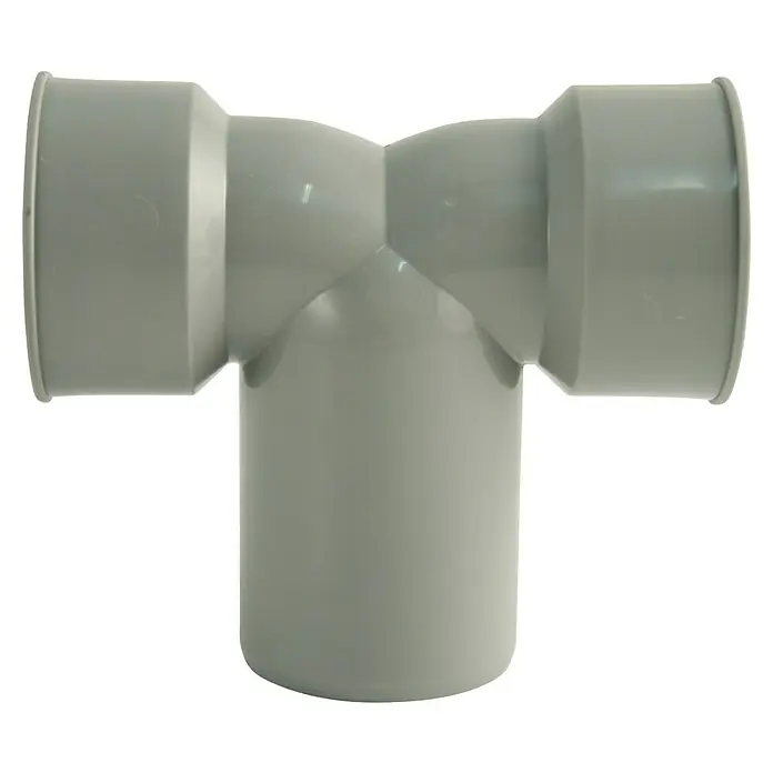 Marley T-Stück - Kunststoff, Länge: 14,2 cm - Graues T-Stück-Rohrverbinder, ideal für Sanitär- und Abwasseranwendungen, robust und langlebig für zuverlässige Installationen.