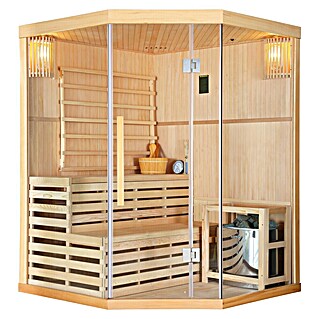 Sanotechnik Massivholzsauna Tallinn (L x B x H: 150 x 150 x 200 cm, 6 kW)