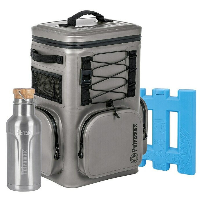 Petromax Kühlrucksack mit Akku & Iso-Flasche (27 l, Grau, L x B x H: 44,5 x 34 x 54,5 cm) | BAUHAUS