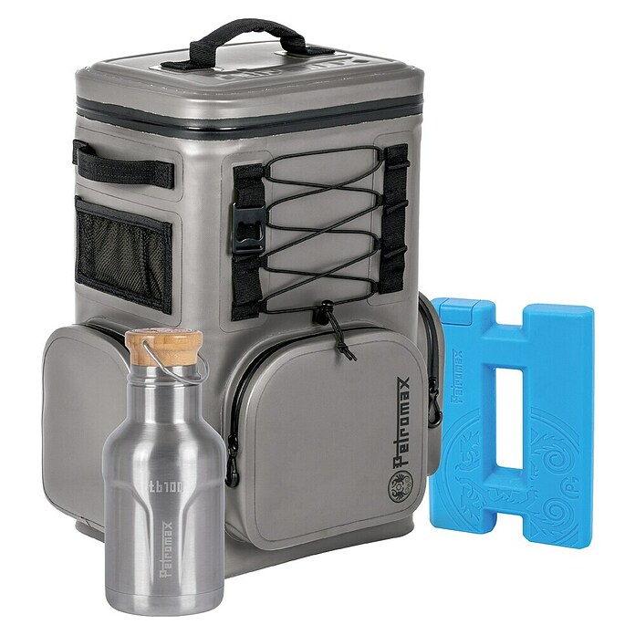 Petromax Kühlrucksack mit Akku & Iso-Flasche (17 l, Grau, L x B x H: 37,5 x 31 x 51,5 cm) | BAUHAUS