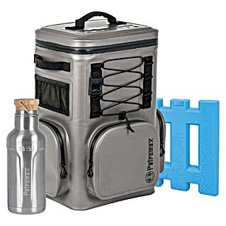 Petromax Kühlrucksack mit Akku & Iso-Flasche (27 l, Grau, L x B x H: 44,5 x 34 x 54,5 cm)