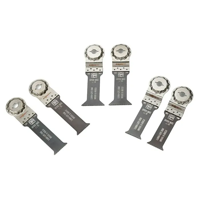 Fein Zubehör-Set Wood & Metal - 6 Stk., 6 -tlg. - Oszillierende Sägeblätter von FEIN, geeignet für Holz und Nägel. Robuste Bauweise für lange Lebensdauer, ideal für präzise Schnitte.