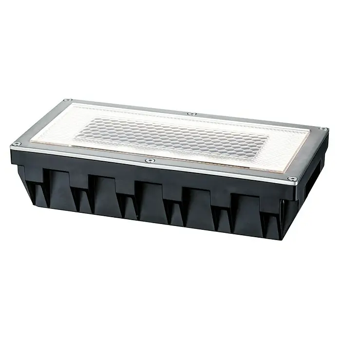 Paulmann Solarleuchte Box0,06 W, Silber, L x B x H: 20 x 10 x 5,1 cm, IP67 - Bodeneinbaustrahler mit schwarzem Gehäuse und strukturierter Glasabdeckung für den Außenbereich. Robuste Bauweise für den Einsatz in Gärten und Wegen.